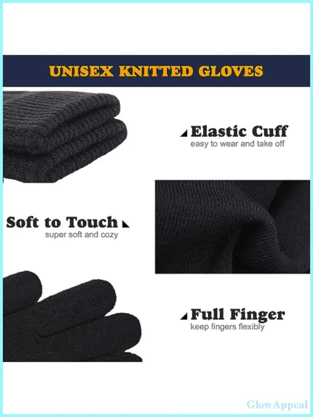 Stretchy Knit Magic Gloves Unisex Winter Warm Full Finger